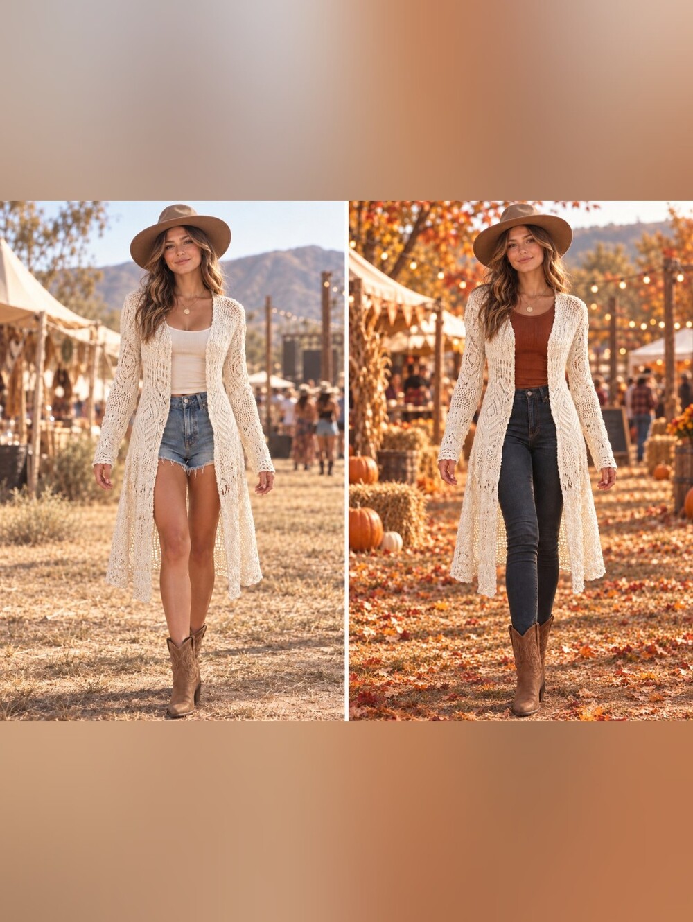 Mossimo Ivory Crochet Cardigan S Boho Festival Western Fall Hippie Cottagecore